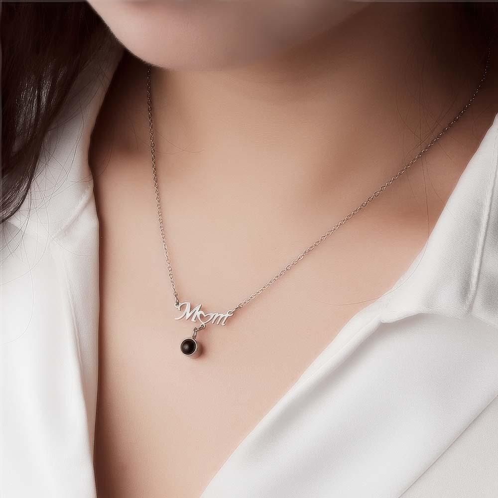 Custom Photo Projection Love Heart Mom Theme Jewelry Pendant Gift For Mom