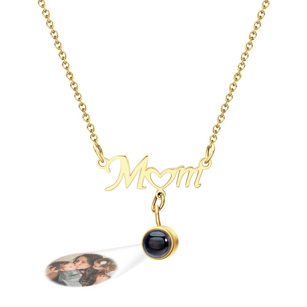 Custom Photo Projection Love Heart Mom Theme Jewelry Pendant Gift For Mom