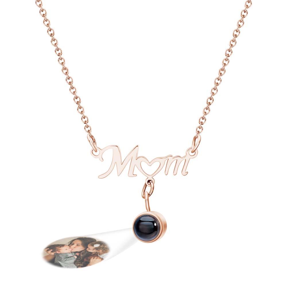 Custom Photo Projection Love Heart Mom Theme Jewelry Pendant Gift For Mom