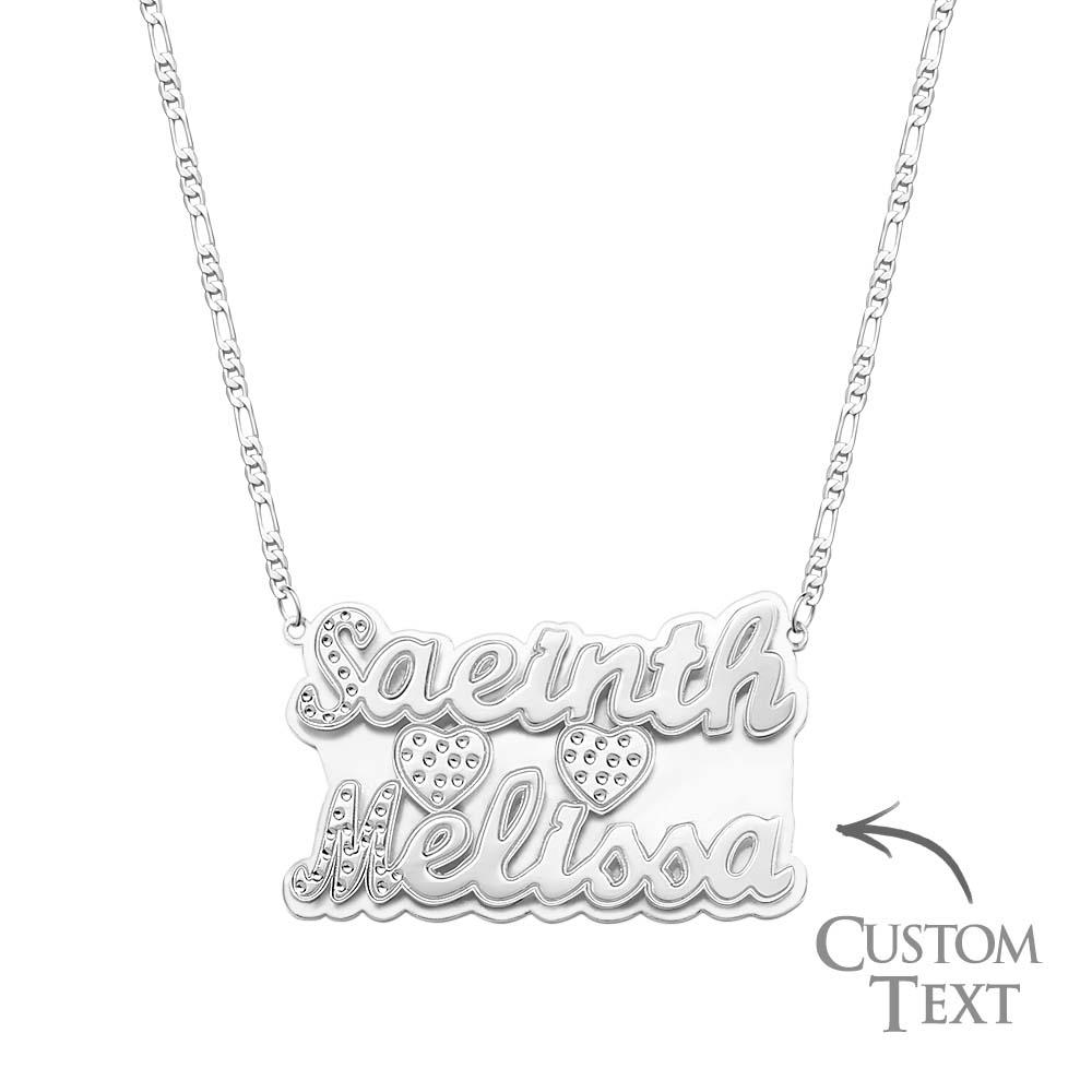 Personalized Two Lines Name Necklace Hip Hop Metal Jewelry Necklace Gifts for Men