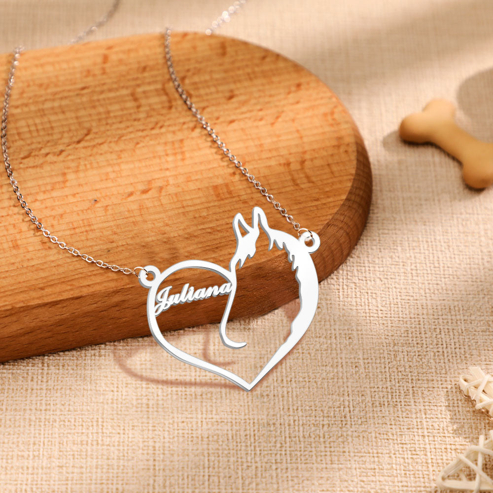 Personalized Heart Pet Memorial Necklace Memorial Gift for Her