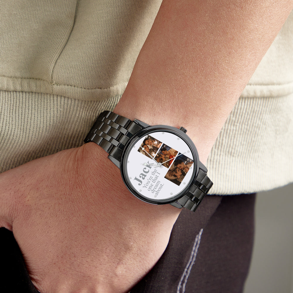 Personalized Engraved Photo Watch Alloy Bracelet Photo Watch To Boyfriend Valentine's Day Gifts