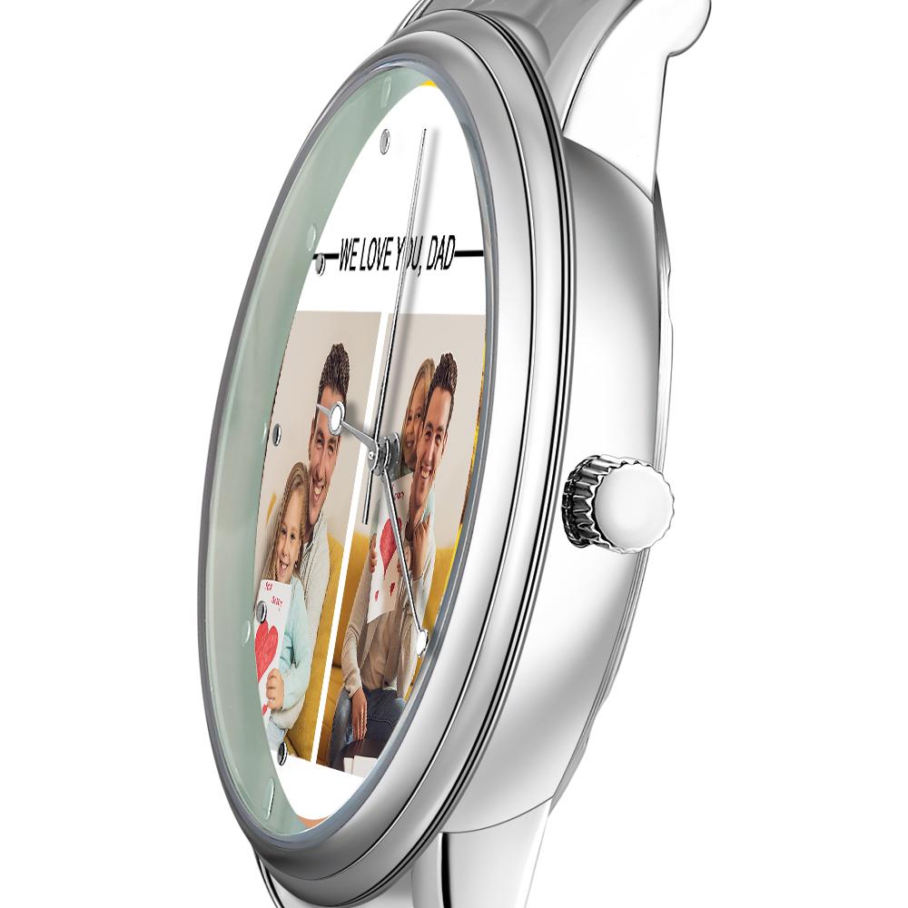 Custom Engraved Photo Watch Personalized Engraved Picture Watch Father's Day Gifts For Dad