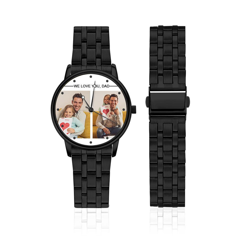 Custom Engraved Photo Watch Personalized Engraved Picture Watch Father's Day Gifts For Dad