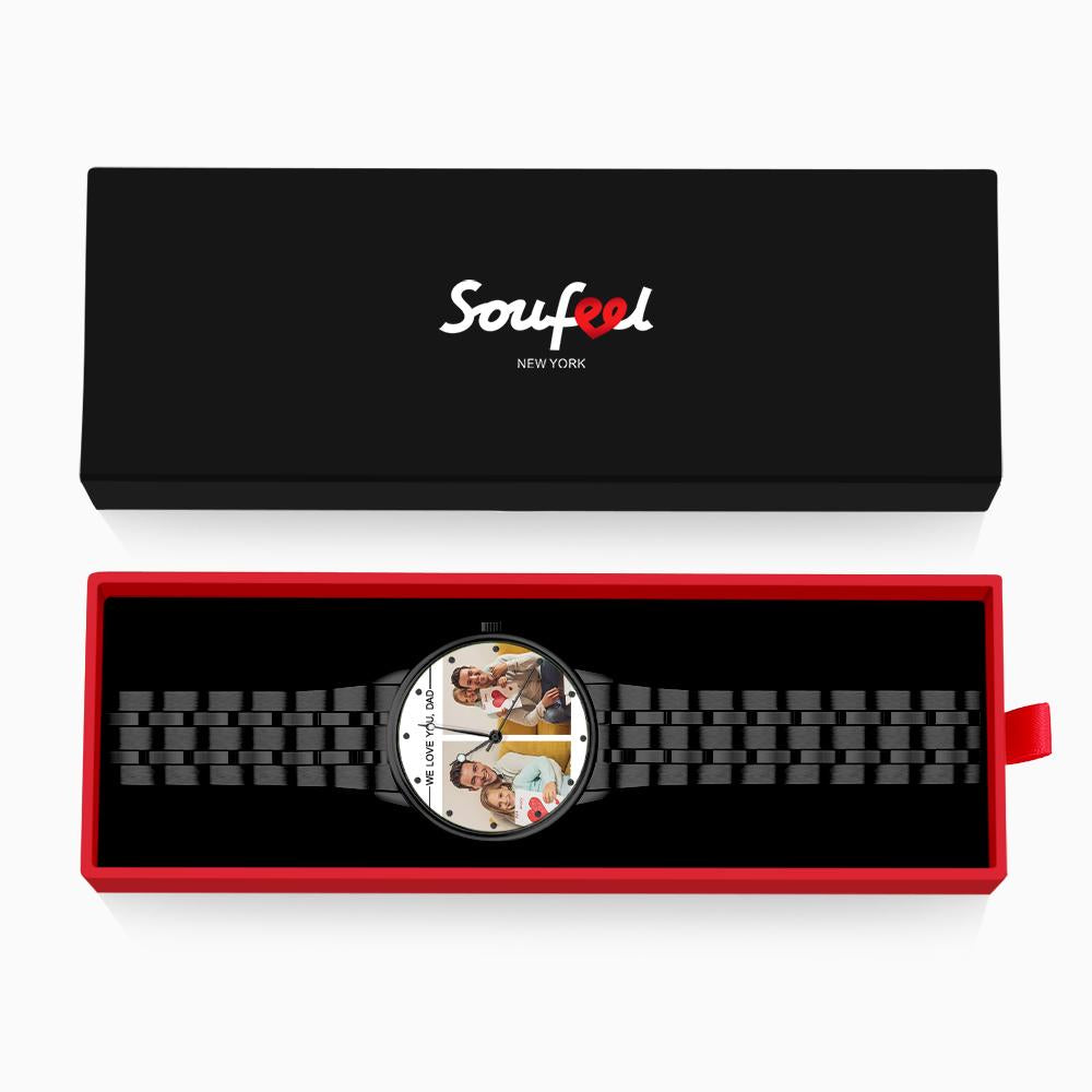 Custom Engraved Photo Watch Personalized Engraved Picture Watch Father's Day Gifts For Dad