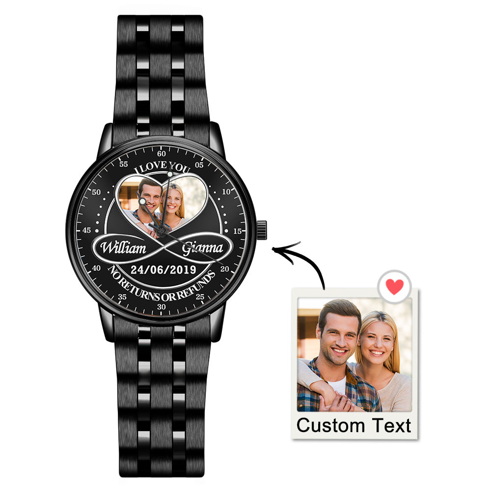 Custom Couple Photo Watches Custom Infinity Watch Stainless Steel Watches Various Watch Styles Couple Gifts