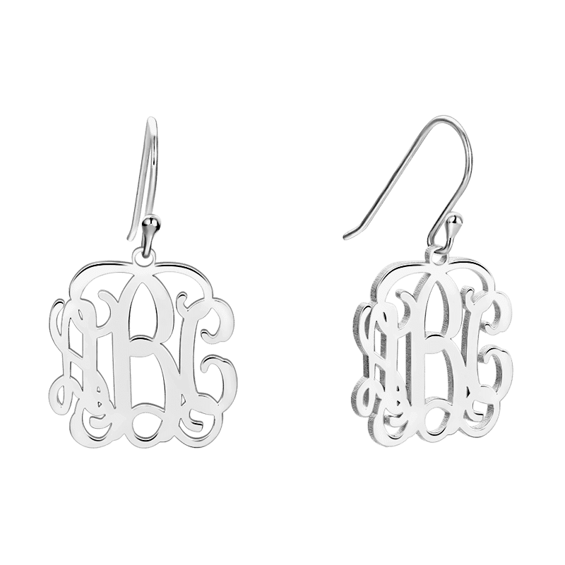 Monogram Earrings Silver