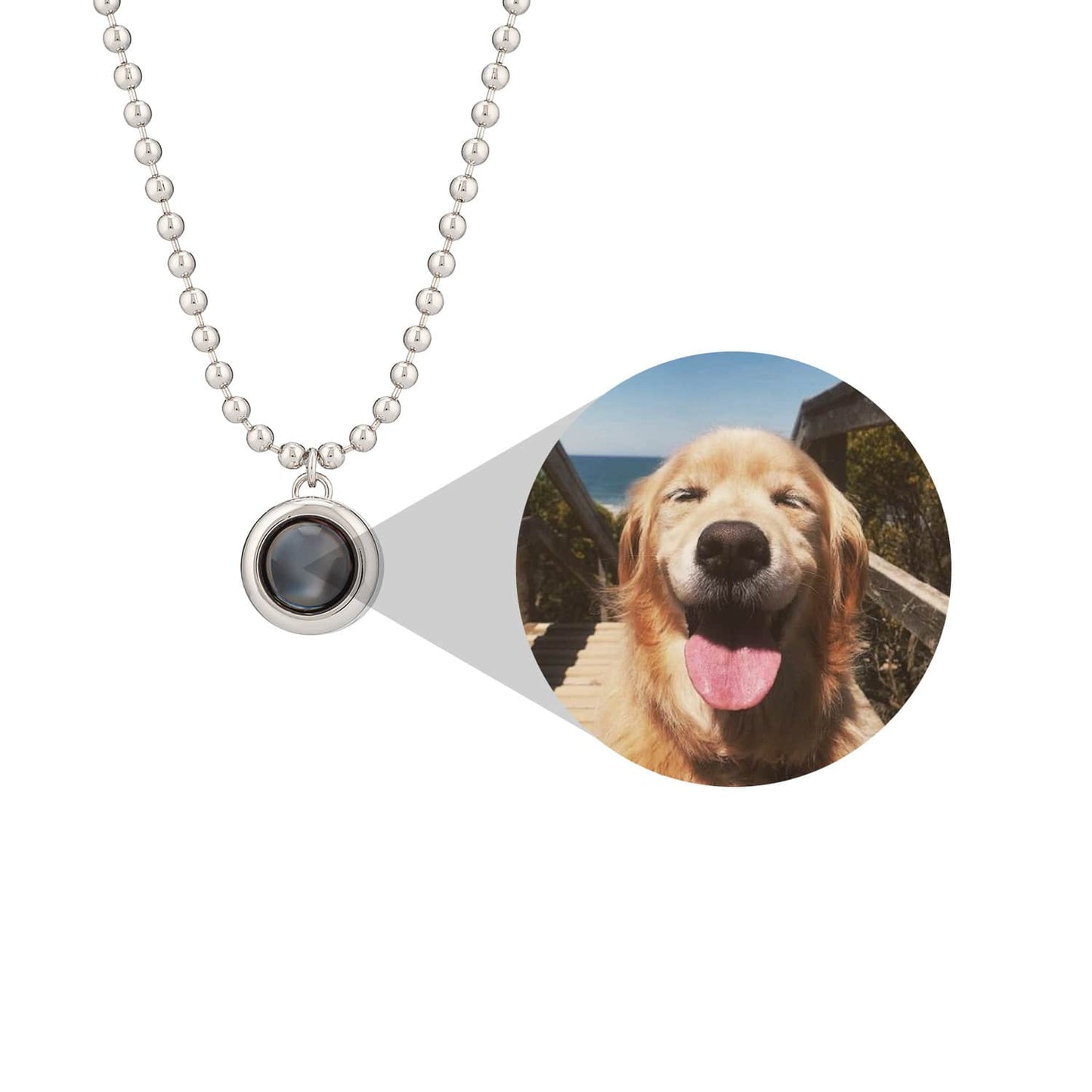 Personalized Ball Shot Photo Necklace Projection Gem Necklace Anniversary Gifts for Her