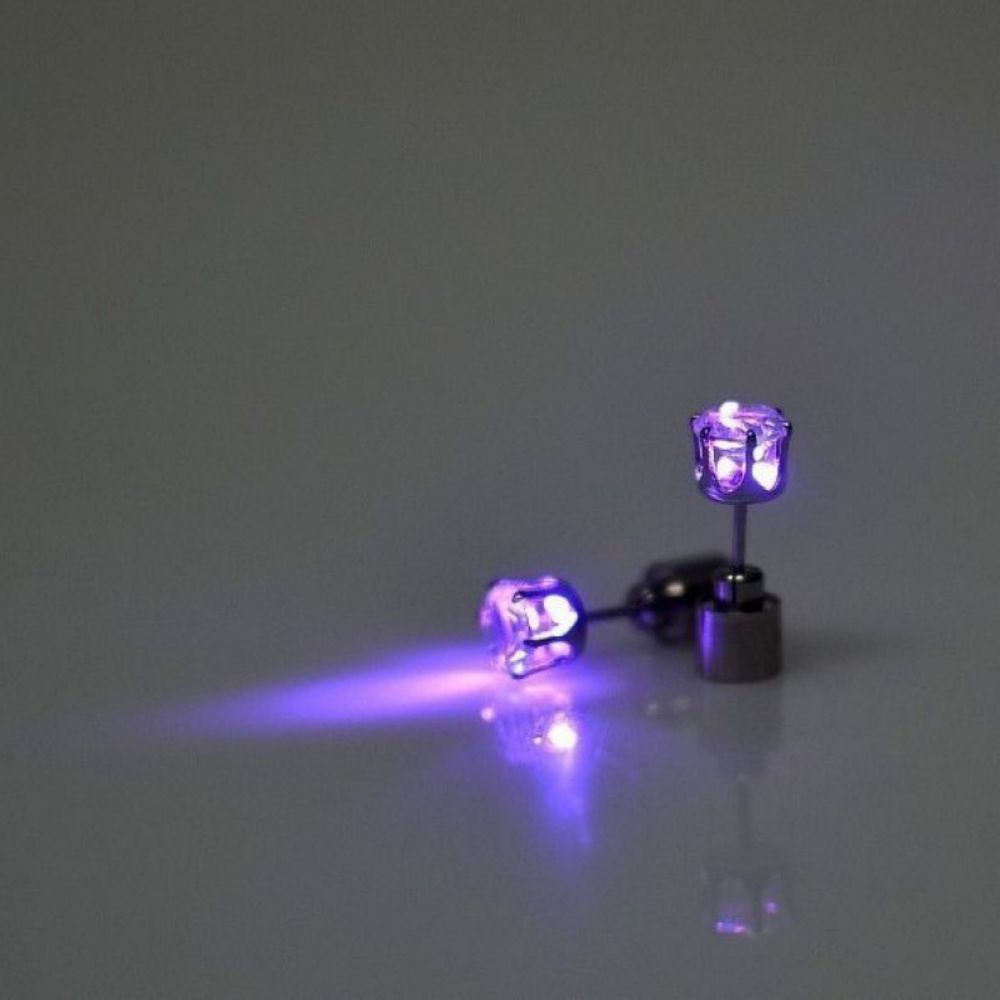 LED Colorful Luminous Earrings Flashing Light up Stud Accessories for Party