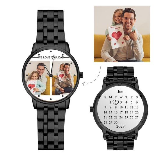Custom Engraved Photo Watch Personalized Engraved Picture Watch Father's Day Gifts For Dad