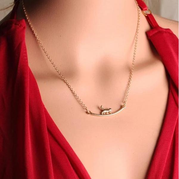 Walking Cat Necklace Gift for Her Gifts for Pet Lovers