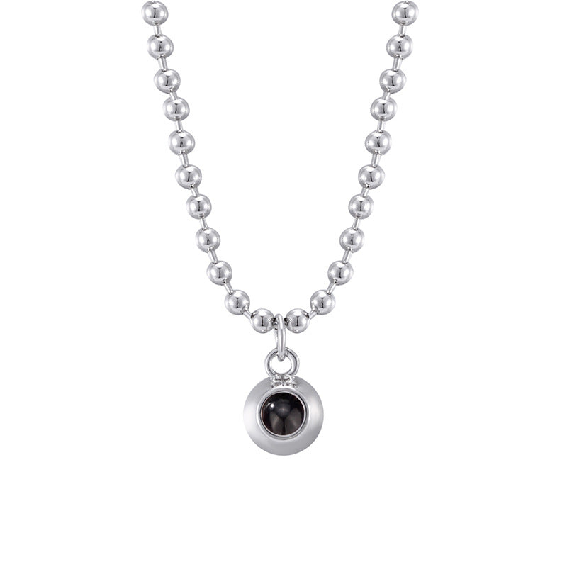 Personalized Ball Shot Photo Necklace Projection Gem Necklace Anniversary Gifts for Her