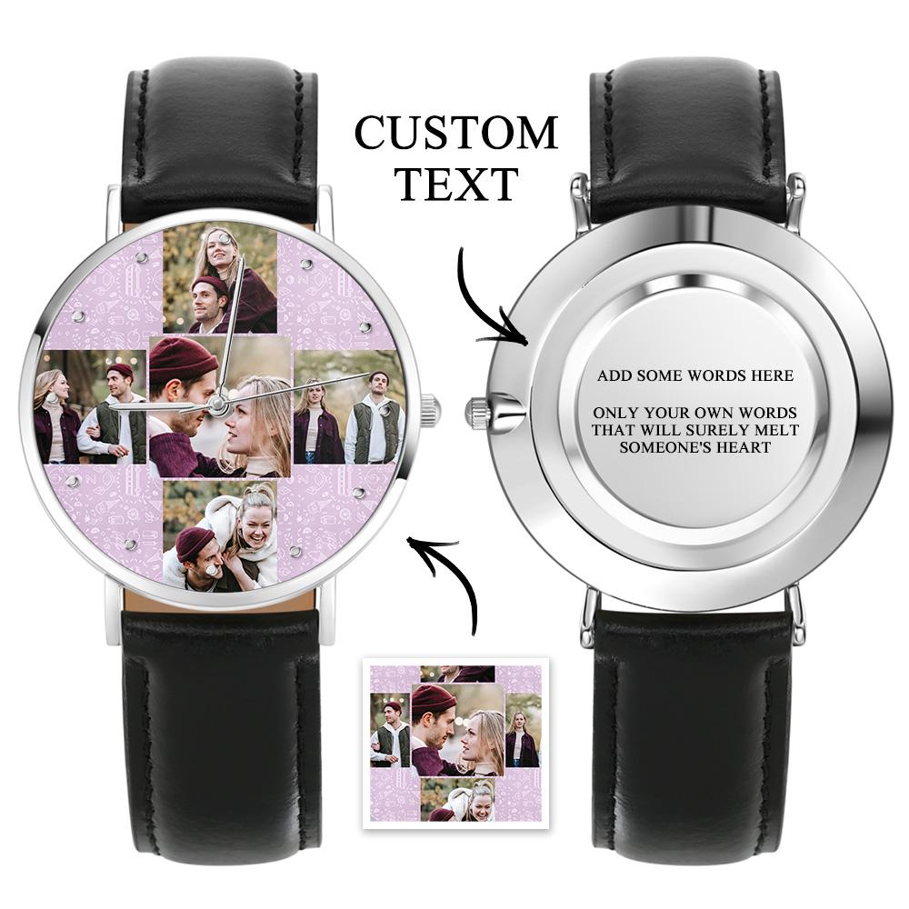 Clock With Personalized Photo Clock With Photo With Personalized Collage Gift For Him