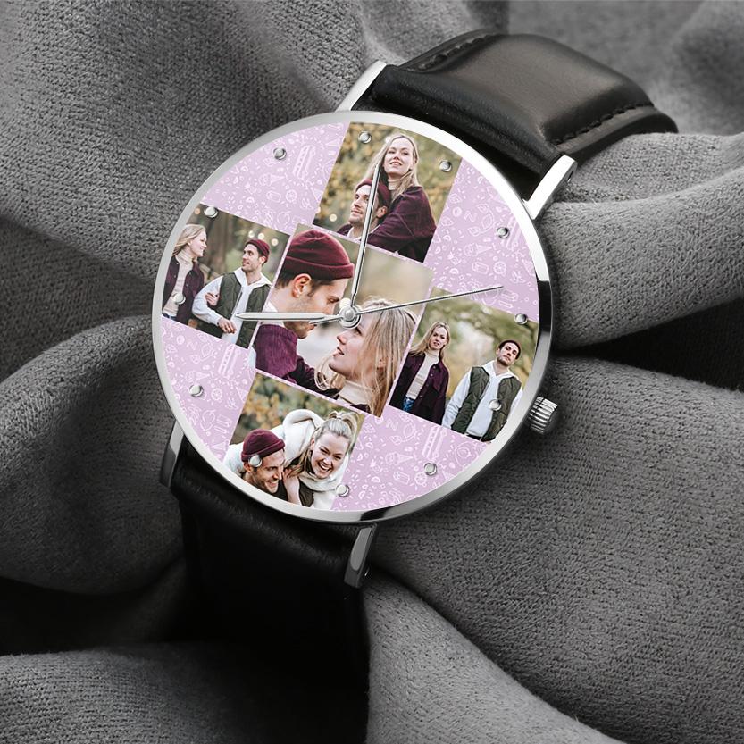 Clock With Personalized Photo Clock With Photo With Personalized Collage Gift For Him