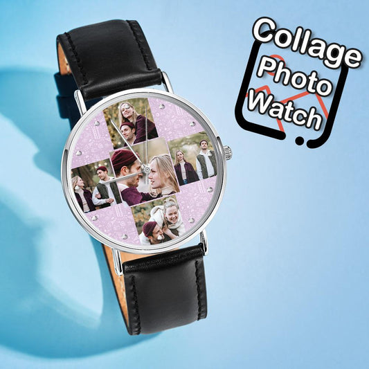 Clock With Personalized Photo Clock With Photo With Personalized Collage Gift For Him