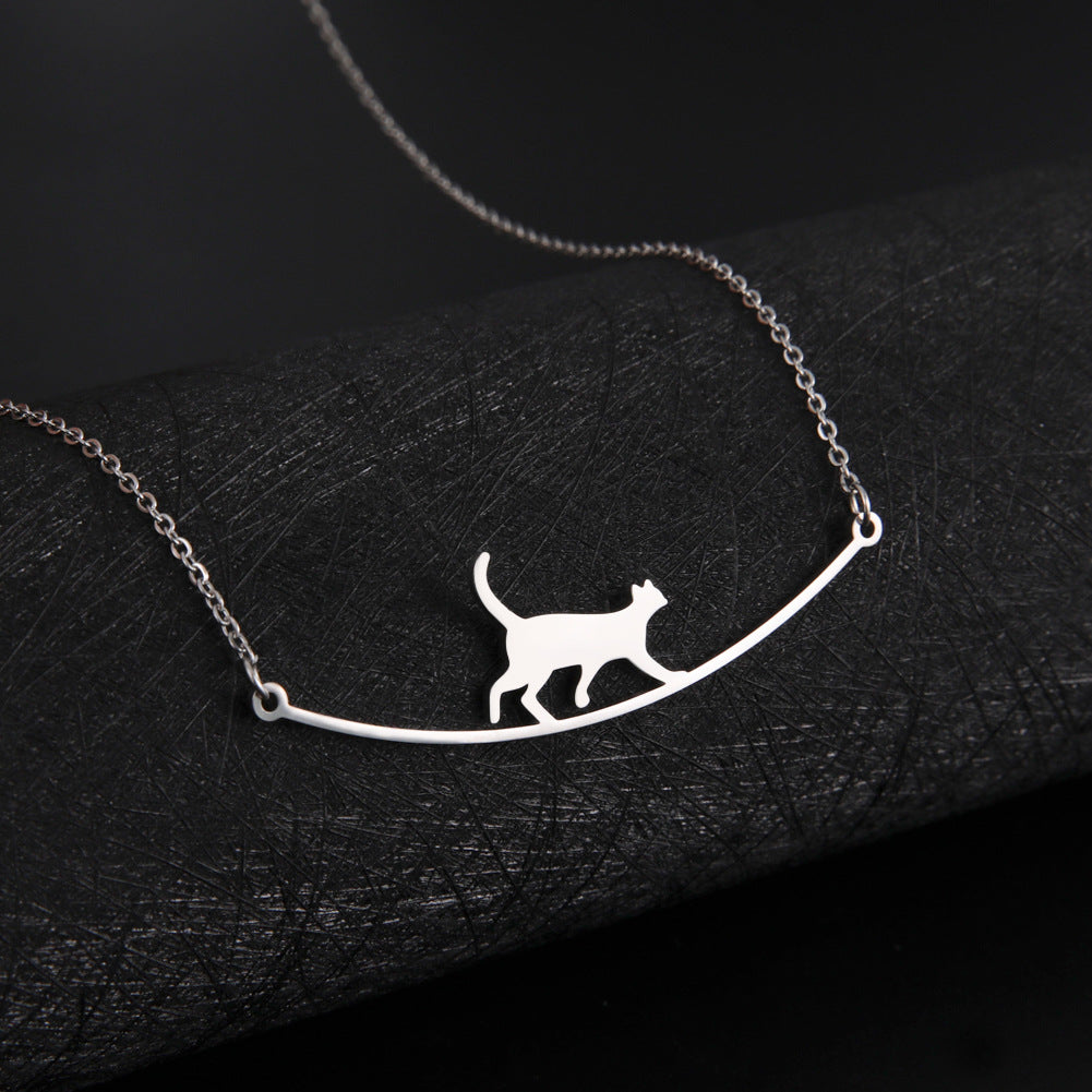 Walking Cat Necklace Gift for Her Gifts for Pet Lovers