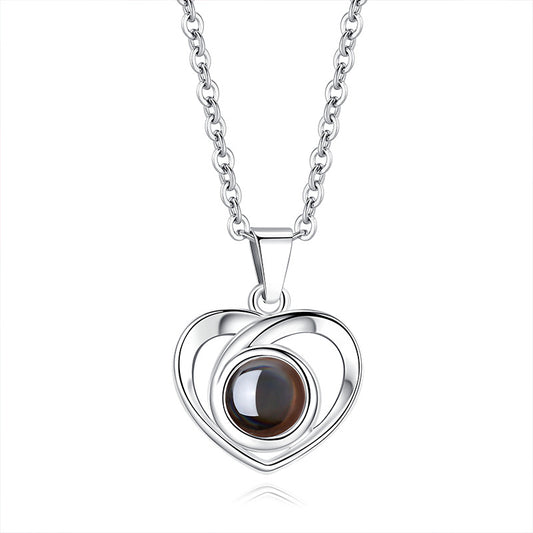 Custom Photo Necklace Projection Creative Heart Shape Gifts Anniversary Gifts for Her