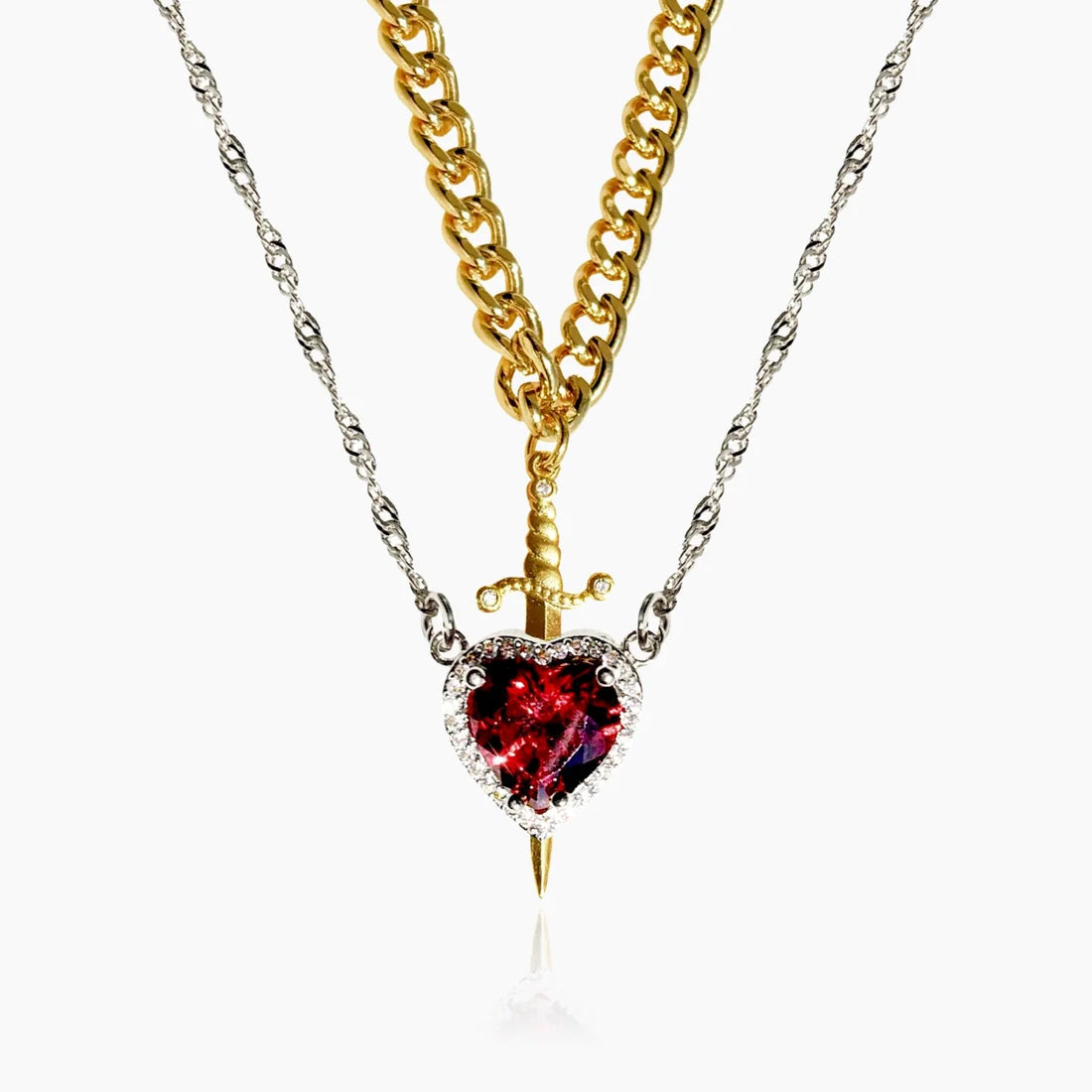 An Arrow Through The Heart Necklace Couple Necklace Set Heart-Shaped Necklace The Best Gift For Couples On Valentine's Day