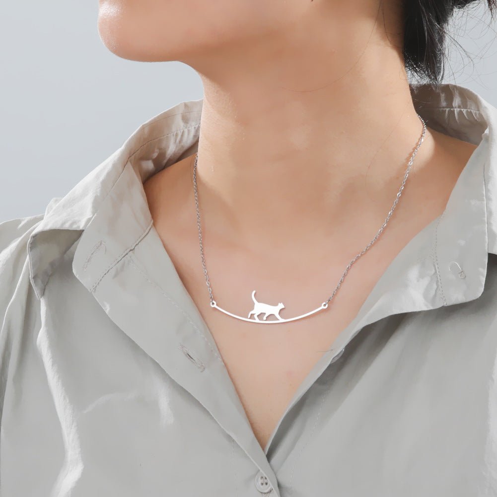 Walking Cat Necklace Gift for Her Gifts for Pet Lovers