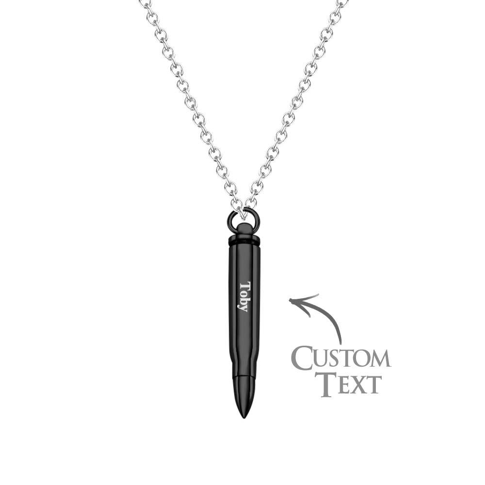 Custom Name Necklace Metal Bullet Cool Gift for Men