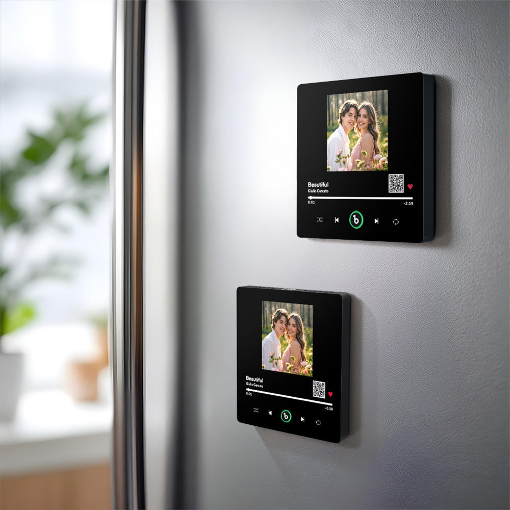 Custom Music Fridge Magnet New 4.0 Upgrade Custom Photo QR code Fridge Magnet Colorful Frame Album Fridge Magnet Music Wall Photo Sticker Gift for Couple