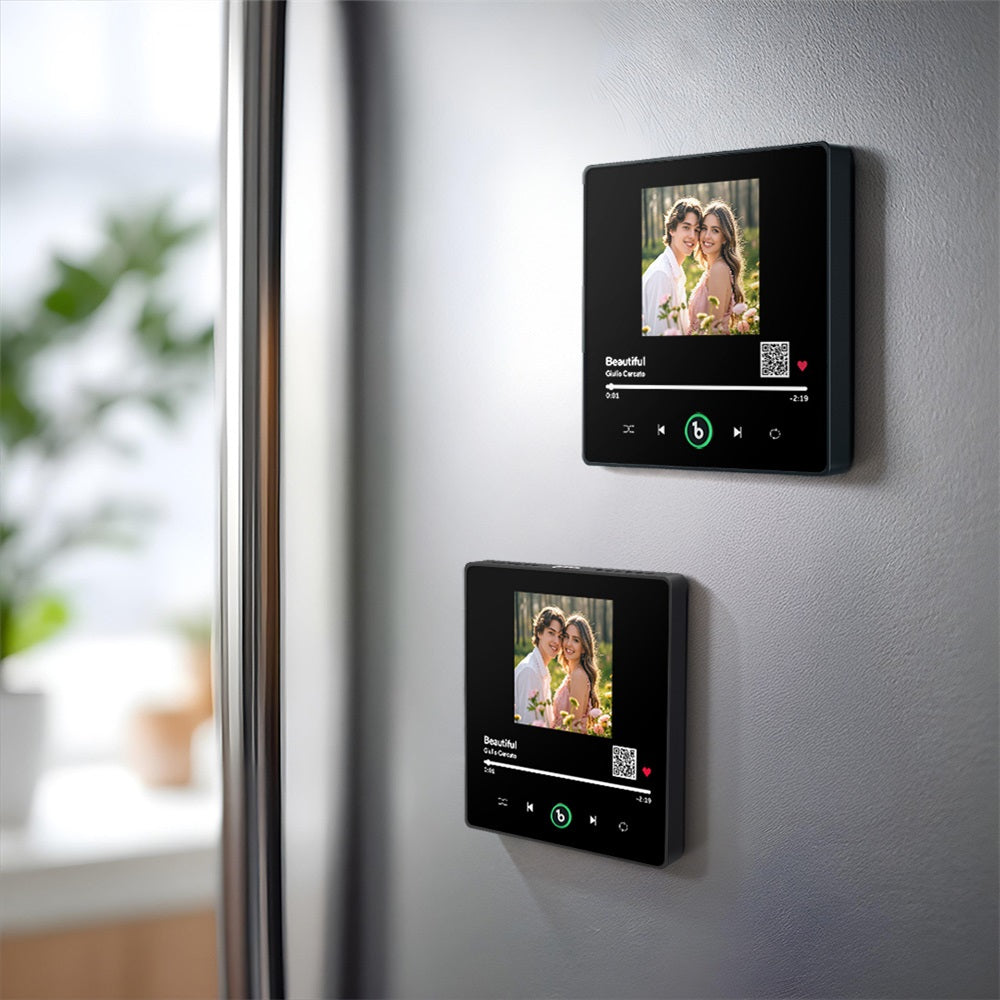 Custom Music Fridge Magnet New 4.0 Upgrade Custom Photo QR code Fridge Magnet Colorful Frame Album Fridge Magnet Music Wall Photo Sticker Gift for Couple
