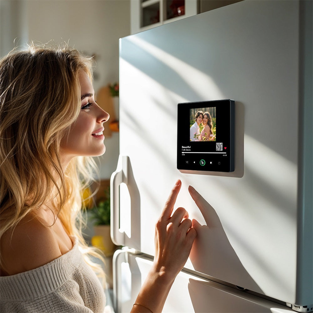 Custom Music Fridge Magnet New 4.0 Upgrade Custom Photo QR code Fridge Magnet Colorful Frame Album Fridge Magnet Music Wall Photo Sticker Gift for Couple