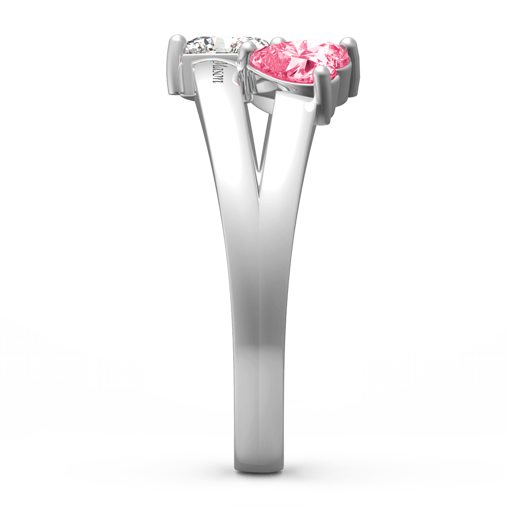 Personalised Birthstone with Engraving Promise Ring Silver
