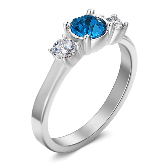 Personalised Birthstone Ring Silver