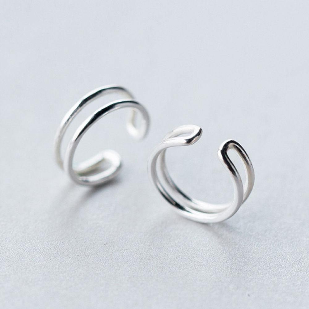 Silver Double Layers Ear Bone Clip