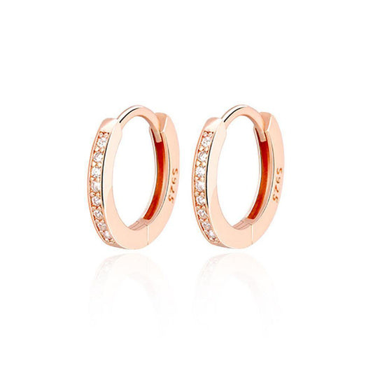 Exquisite Earrings Rose Gold Plated Silver