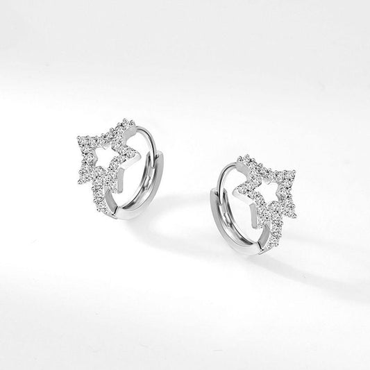 Star Earrings Copper Zircon