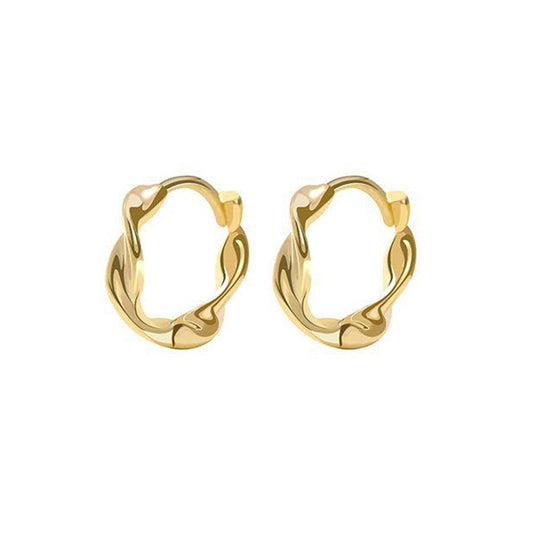 Irregular Earrings Gold Plated Silver