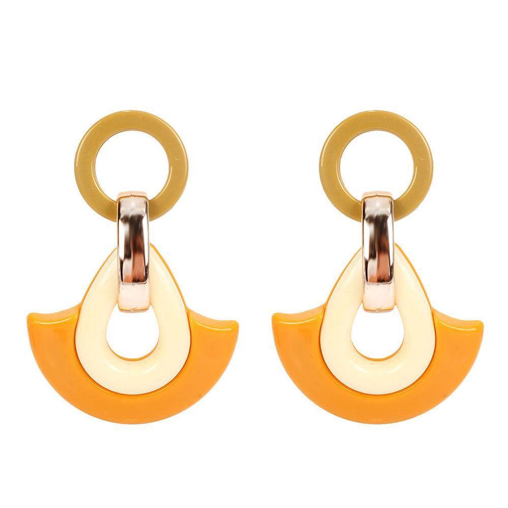Stylish Earrings Yellow Acrylic