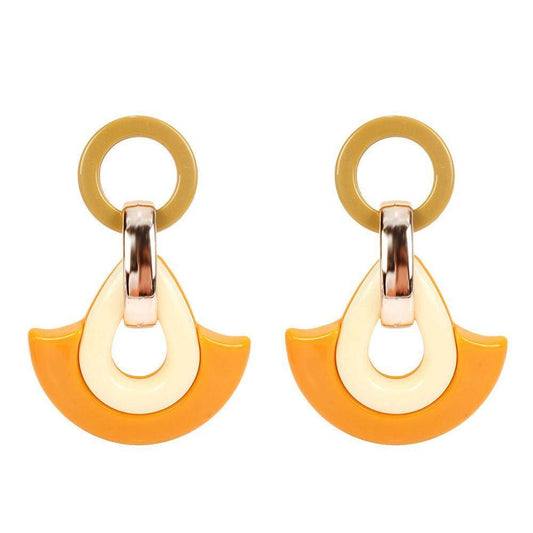 Stylish Earrings Yellow Acrylic