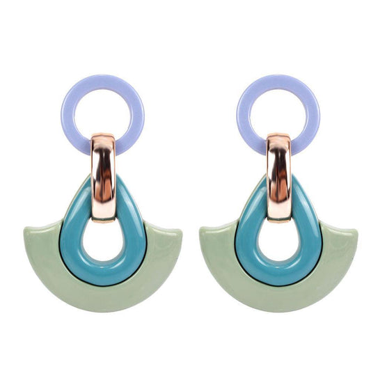 Stylish Earrings Green Acrylic