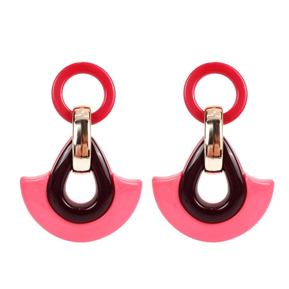 Stylish Earrings Pink Acrylic