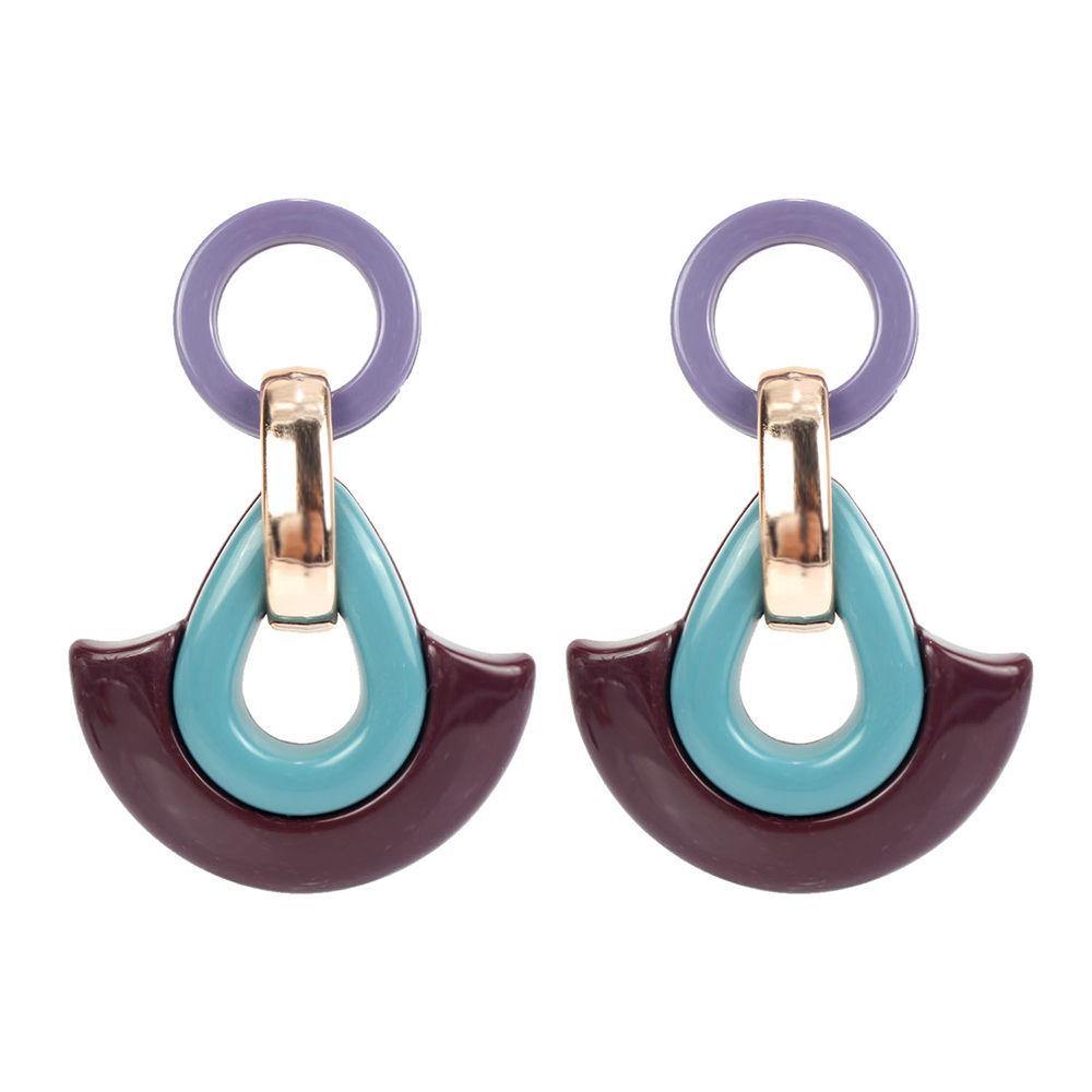 Stylish Earrings Wine Red Acrylic