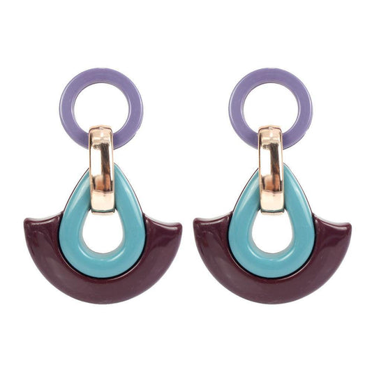 Stylish Earrings Wine Red Acrylic