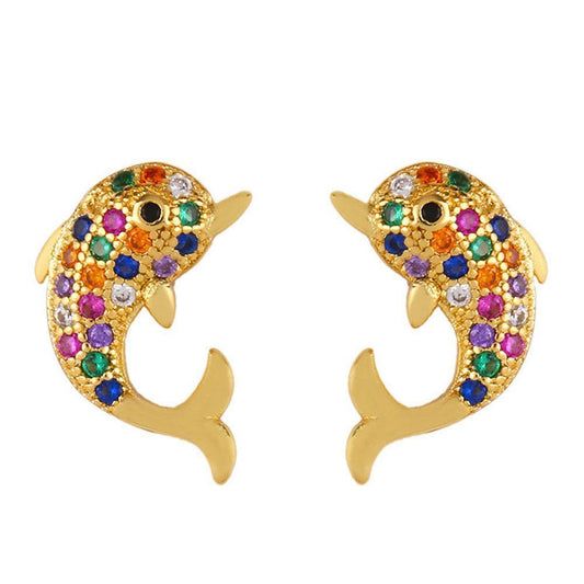 Whale Earrings Colorful Cooper