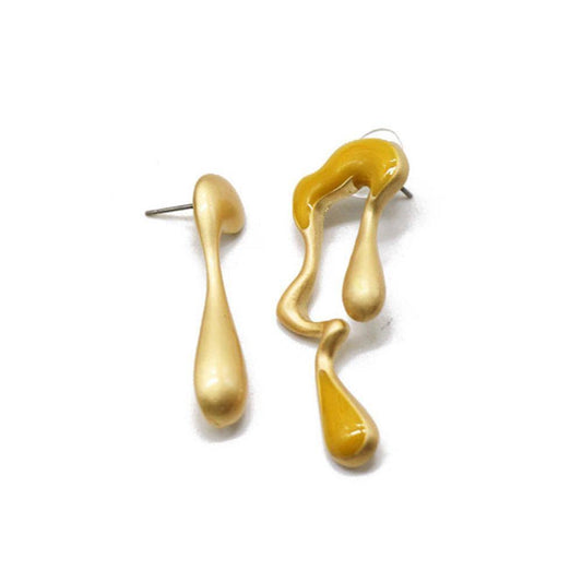 Irregular Earrings Yellow Alloy