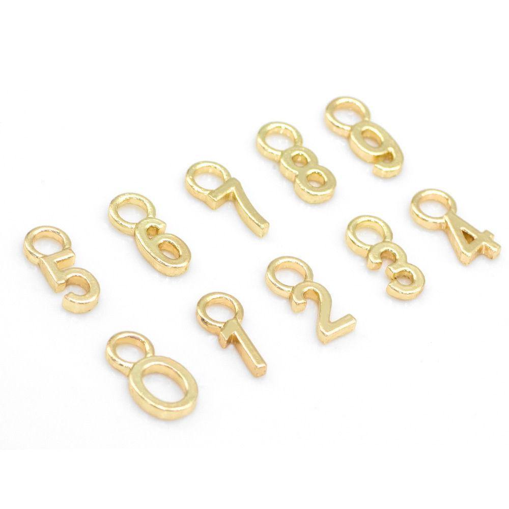 Number Earrings 1 Gold Plated Alloy