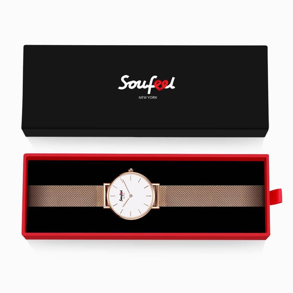 Soufeel Women's Classic Rose Gold Alloy Bracelet Watch 32mm