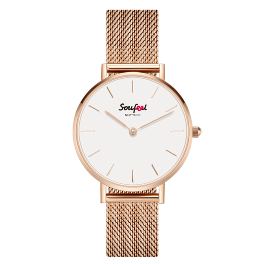 Soufeel Women's Classic Rose Gold Alloy Bracelet Watch 32mm