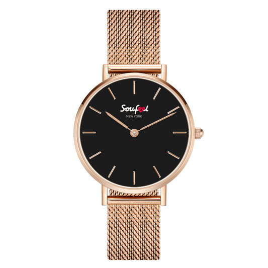Soufeel Women's Classic Rose Gold Alloy Bracelet Watch 32mm