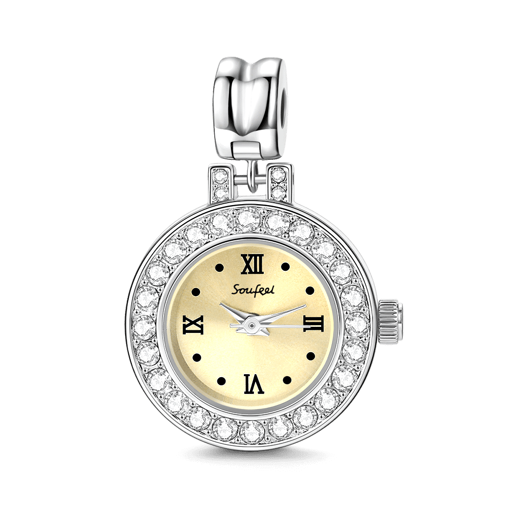 Soufeel Crystal Crystal Dangle Watch Charm Platinum Plated