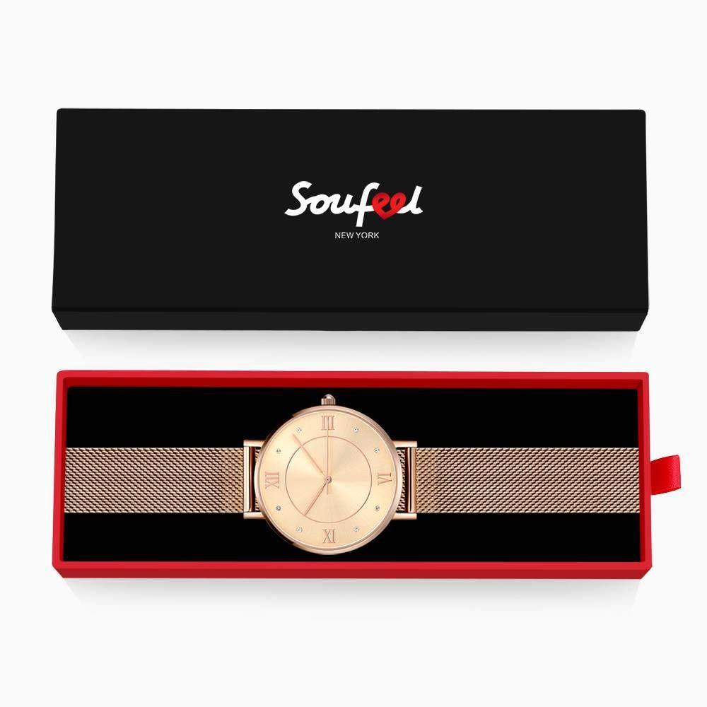 Mesh Bracelet Watch in Stainless Steel Rose Gold - Men's