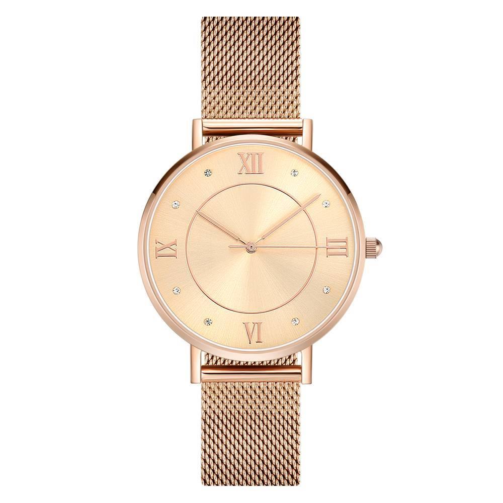 Mesh Bracelet Watch in Stainless Steel Rose Gold - Men's