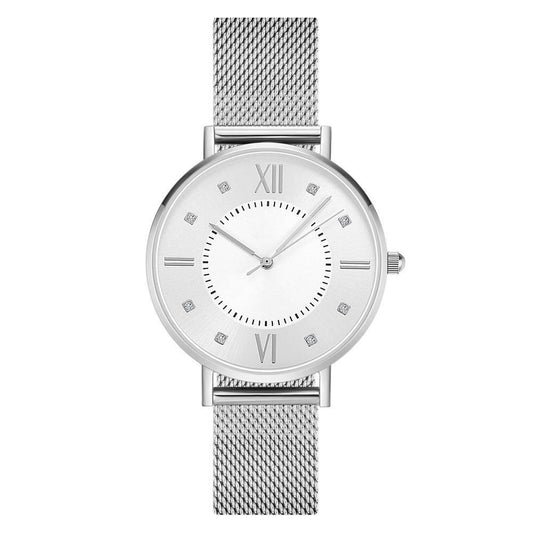 Mesh Bracelet Watch in Stainless Steel Silver - Men's