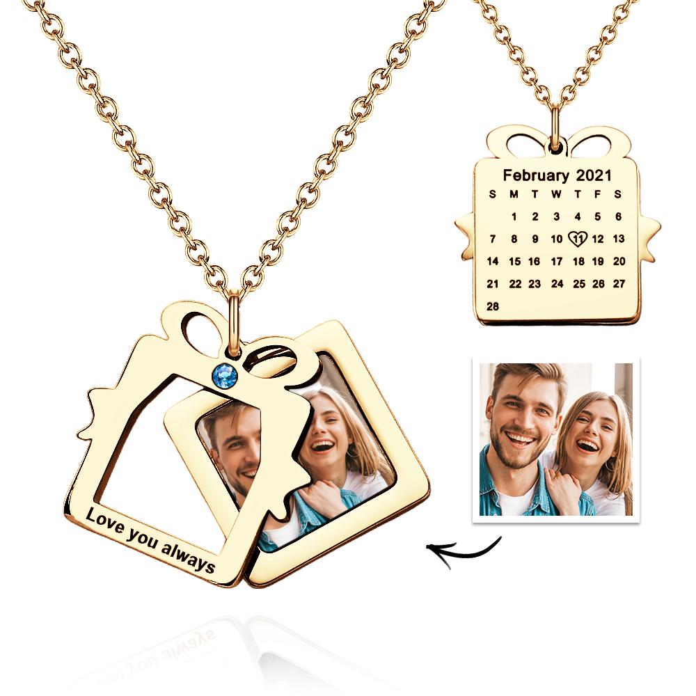Custom Date Necklace With Picture Inside Cool Jewelry for Christmas Gift